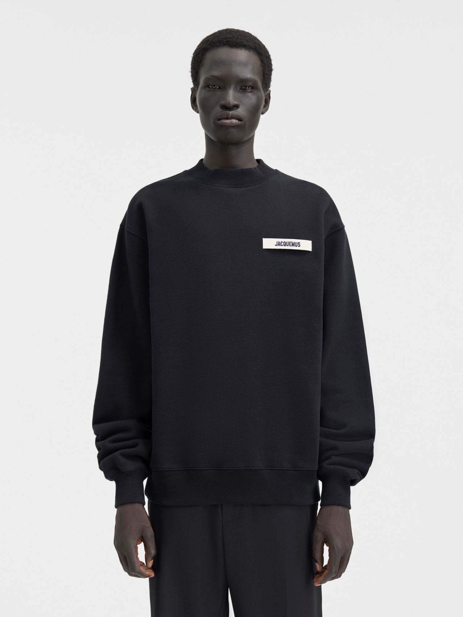 Jacquemus Le Sweatshirt Gros Grain In Black