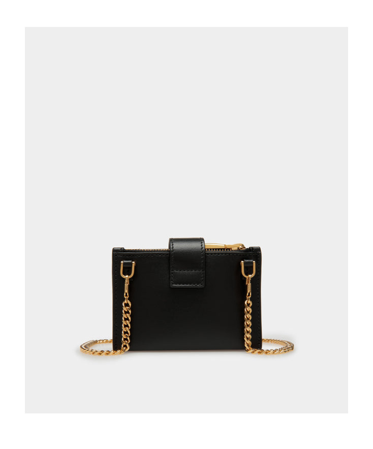 Shop Bally Chain Card Bag In Black