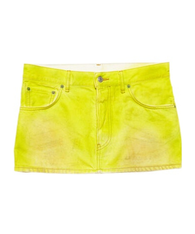 Acne Studios Denim Mini Skirt In Yellow