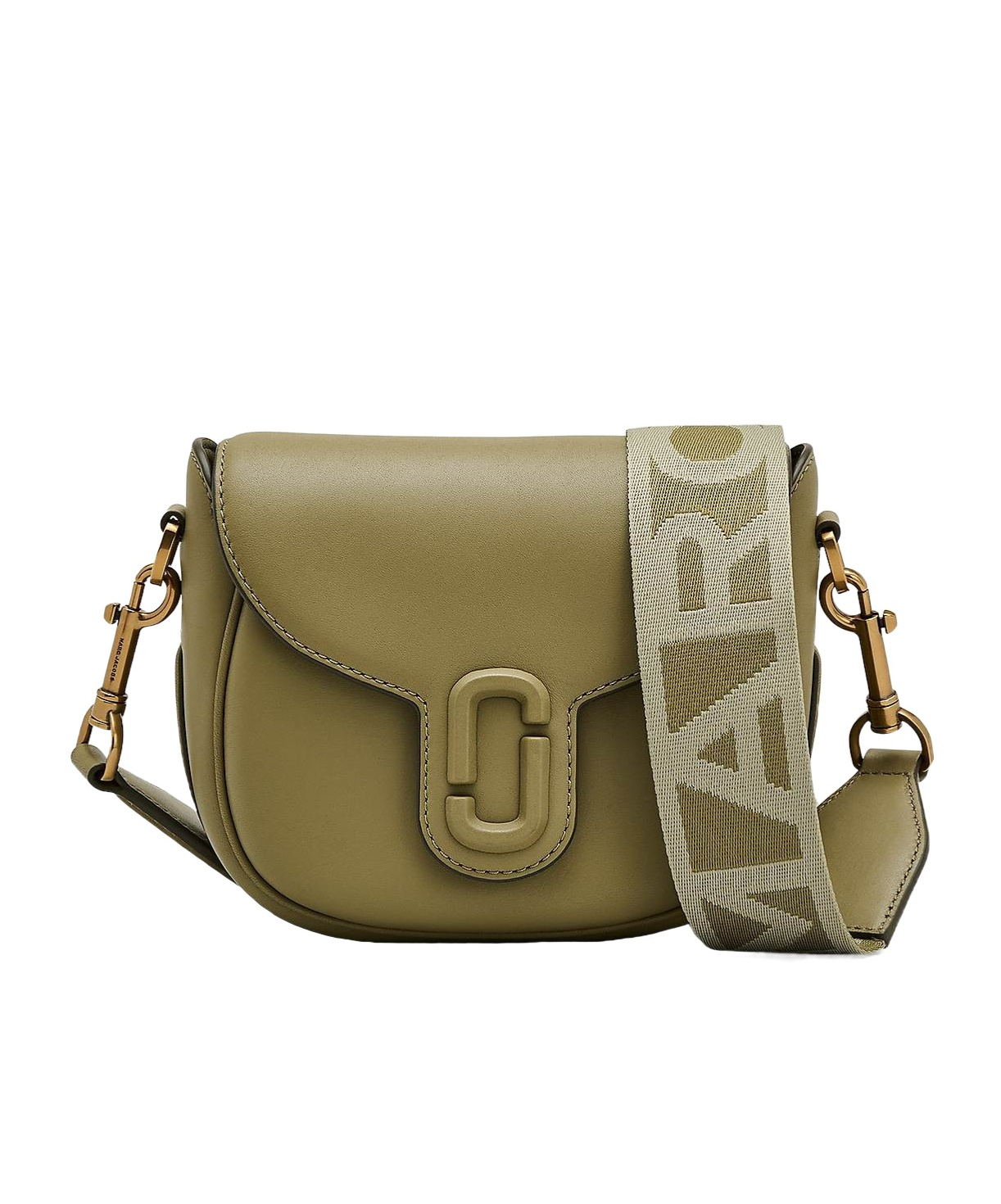 Shop Marc Jacobs The Small Saddle Foldover Top Crossbody Bag In Green