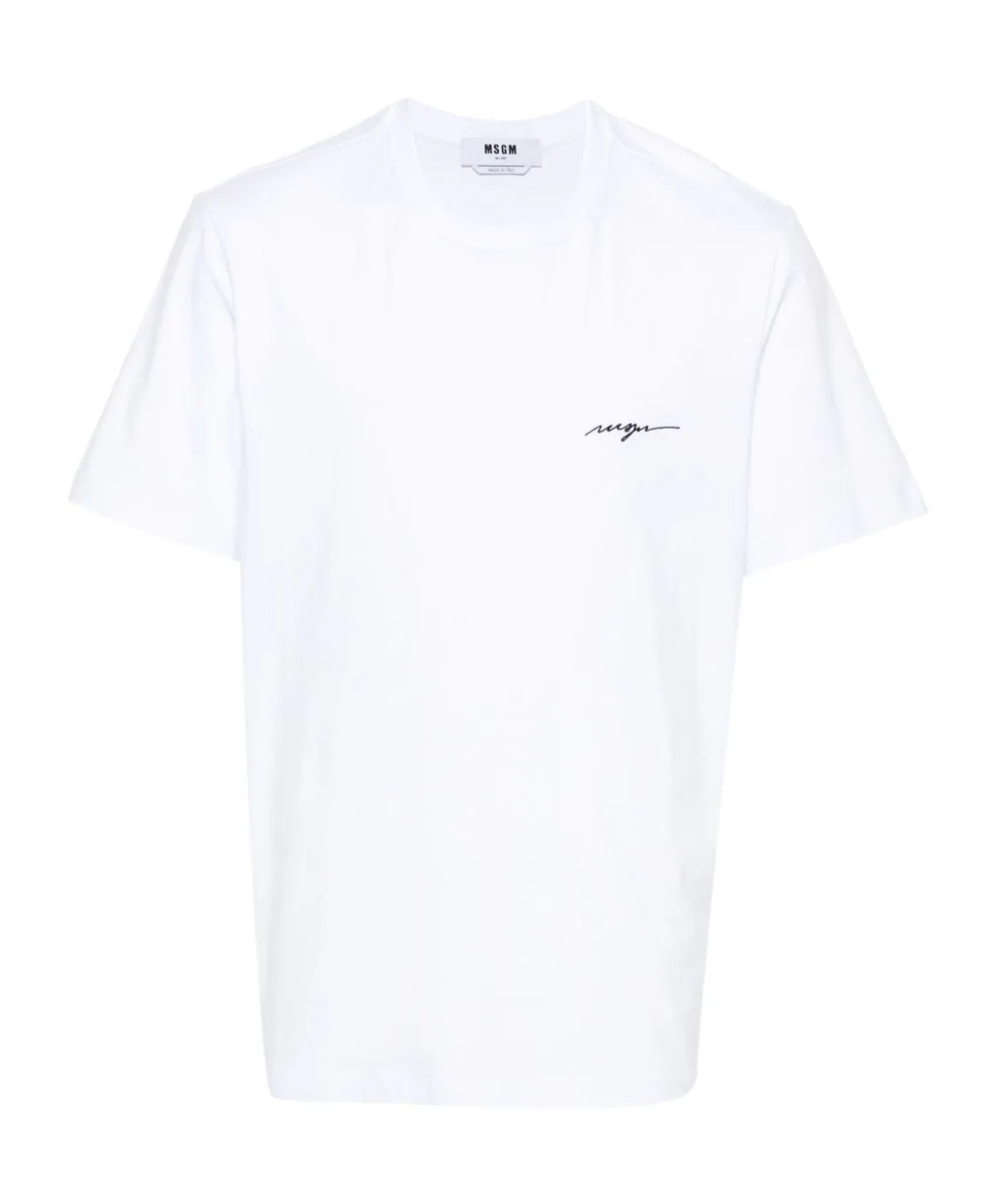 Msgm Cotton Crew Neck T-shirt With Short Sleeves In White