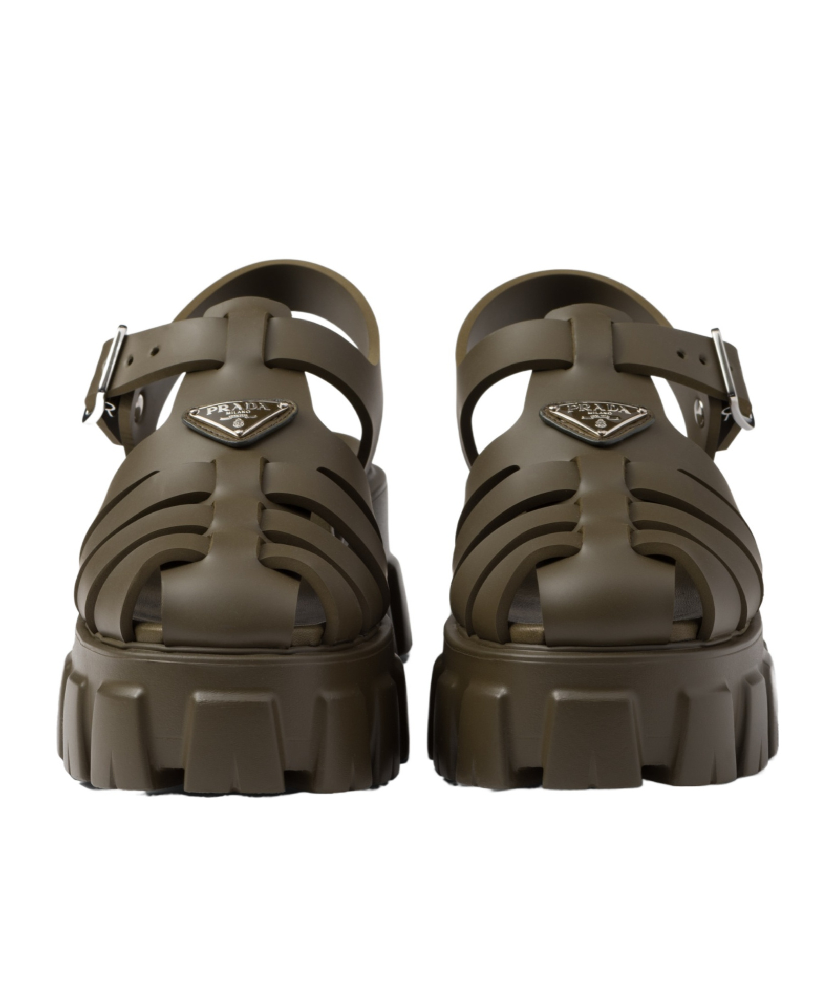 Shop Prada Foam Rubber Sandals In Green