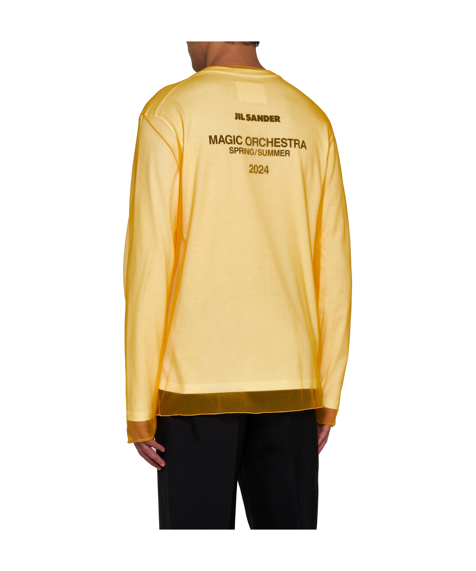Jil Sander Back Logo Double Layer T-shirt In Yellow