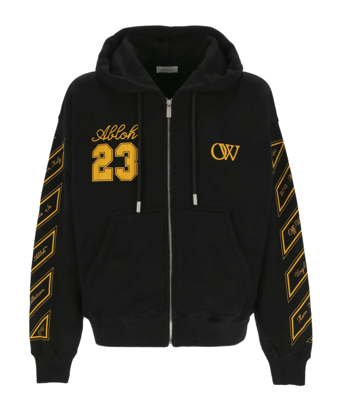 Shop Off-white Ow 23 Zip Skate Zip-up Hoodie In Black