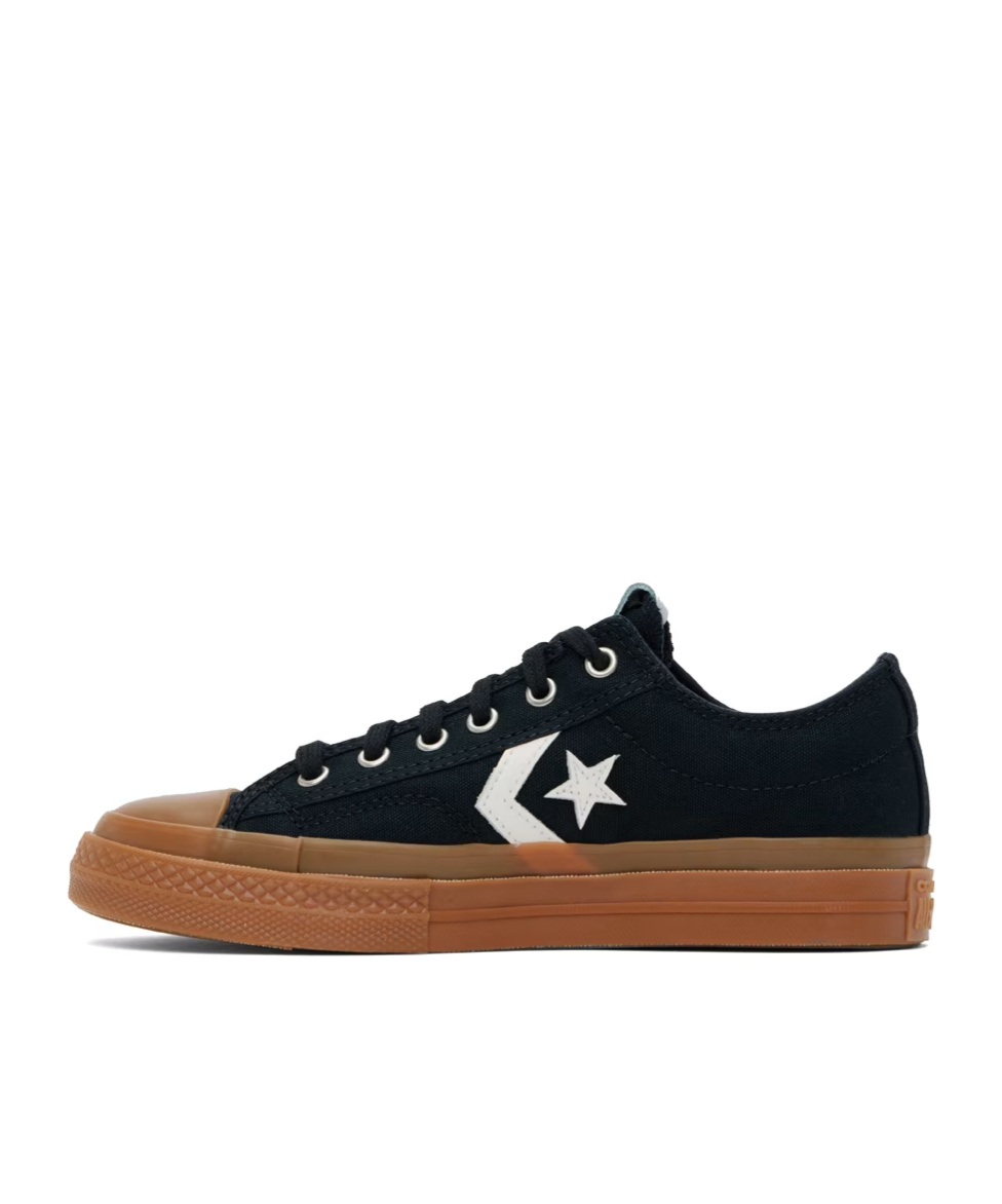 Converse Star Pattern Low Upper Board Shoes In Black