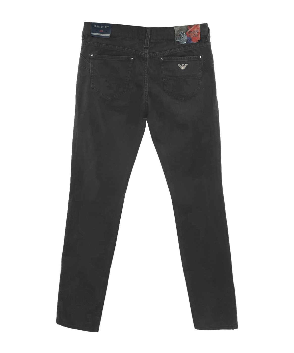 Shop Armani Jeans Logo Jeans In Black