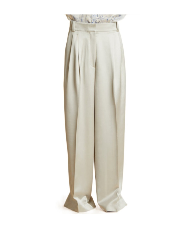Khaite Simone Tailored Wide-leg Trousers In White