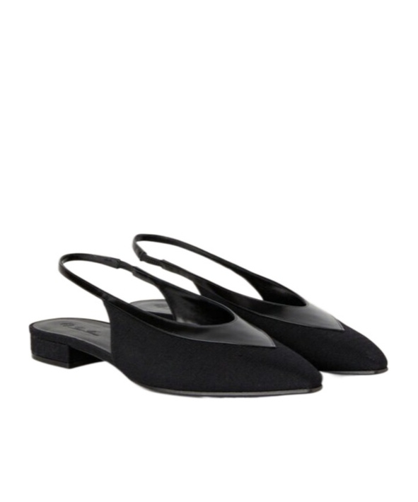 Shop Loro Piana Exposed Heel Flat Shoes In Black