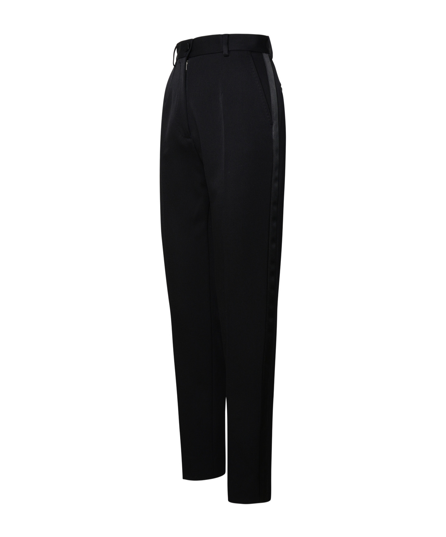 Dolce & Gabbana Women Stretch Wool And Silk Trousers In Black
