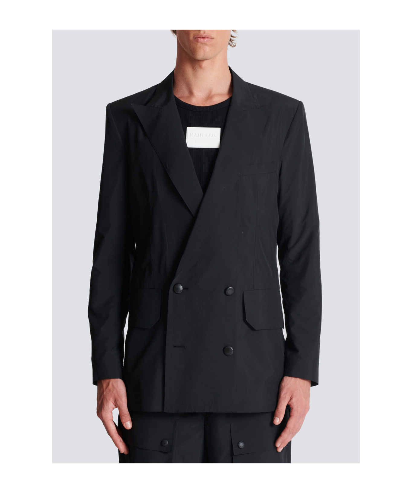 Balmain 6-button Double-breasted Blazer In Black