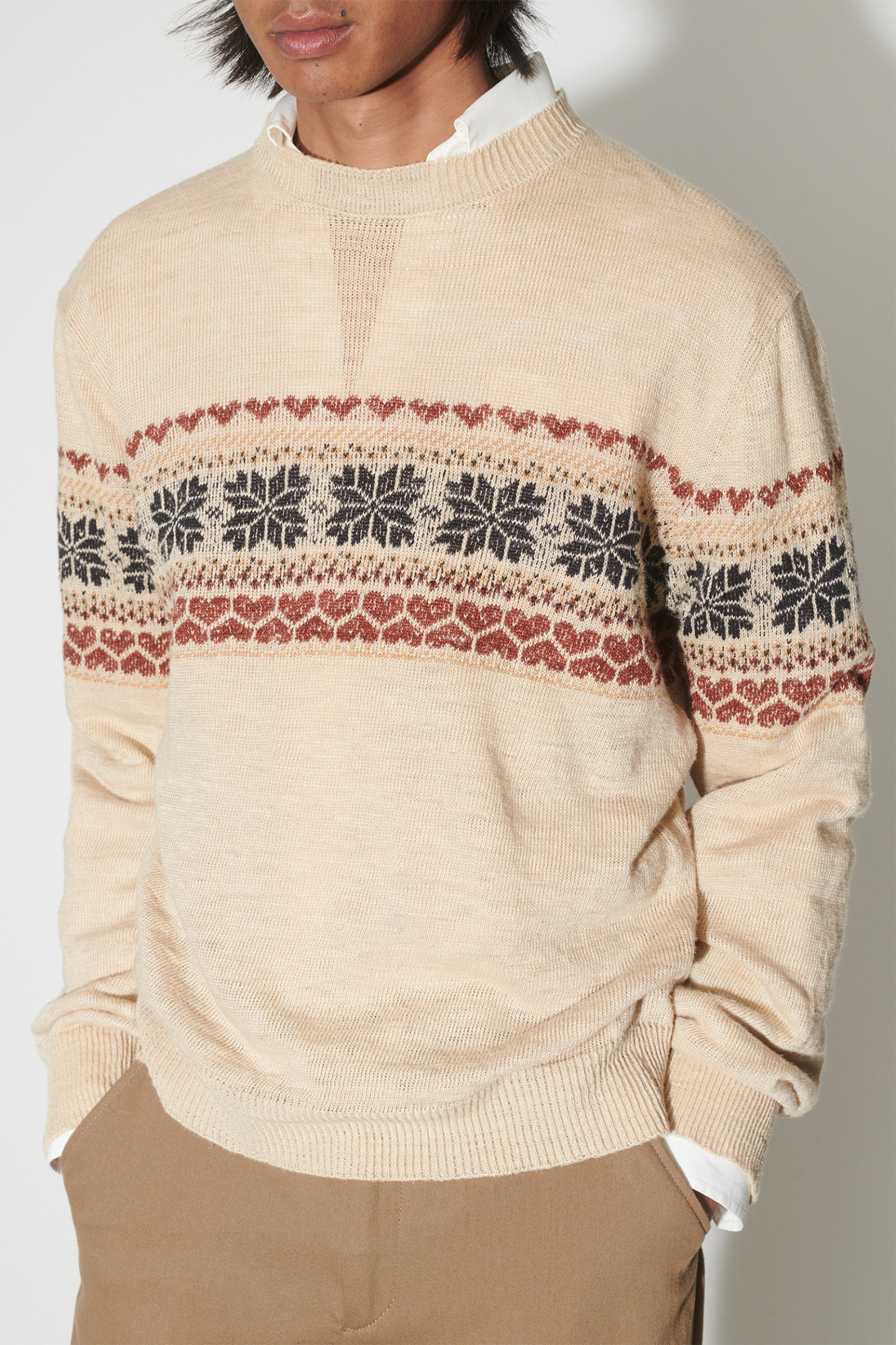 Our Legacy Snow Fairisle-motif Jumper In Nude