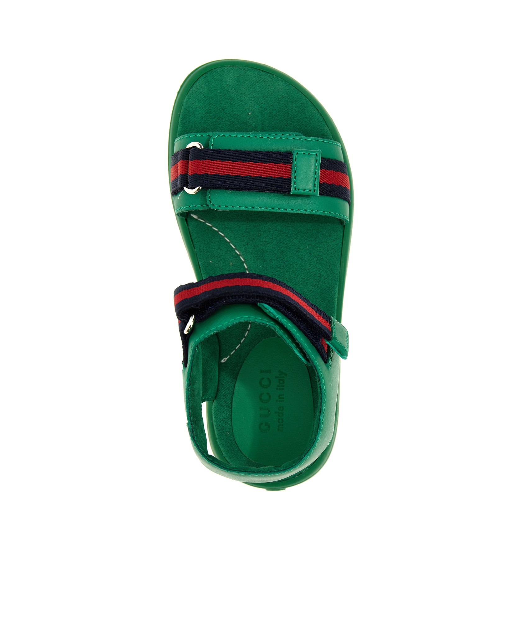 Gucci Web-stripe Touch-strap Sandals In Green