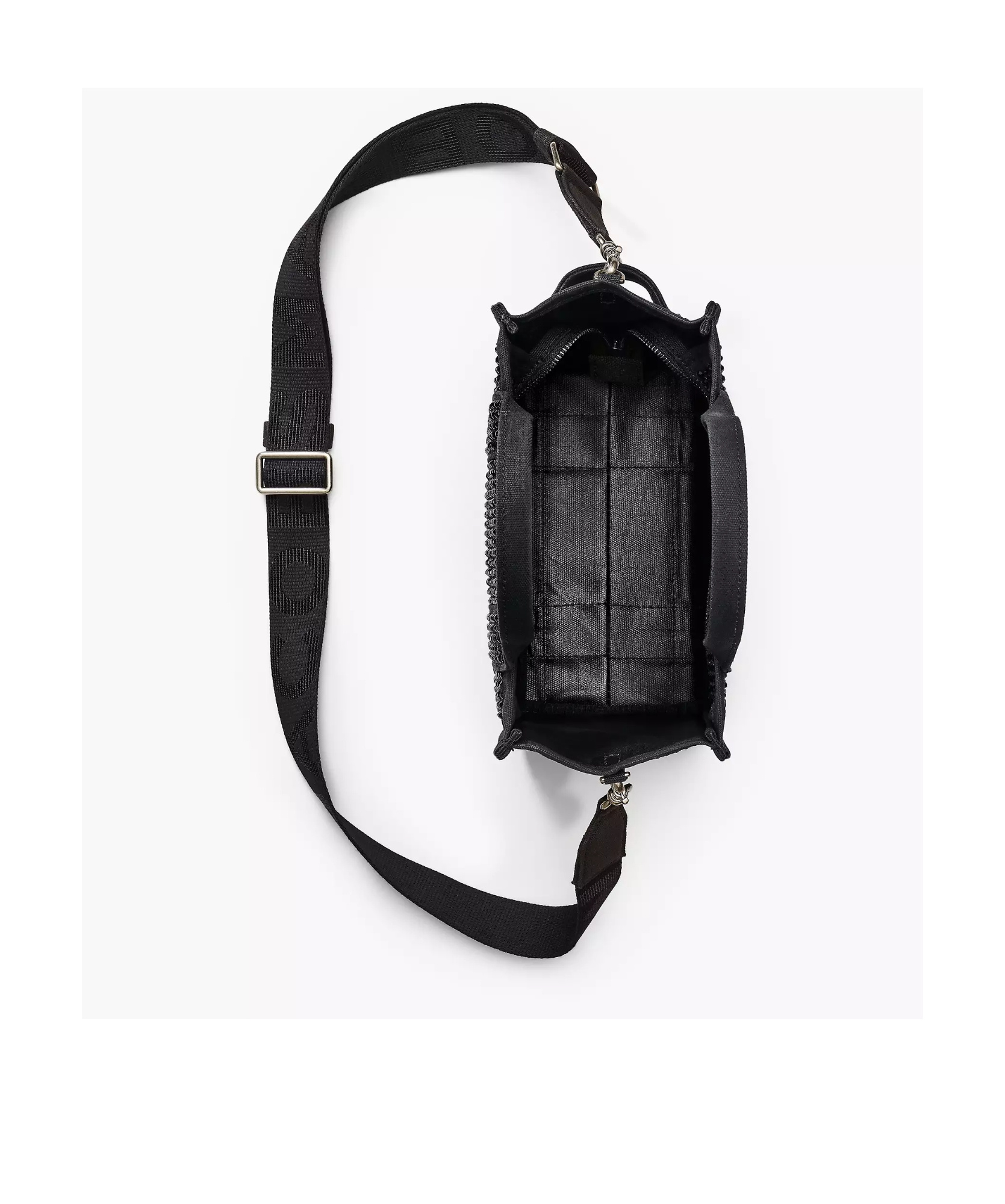 Marc Jacobs The Small Tote In Canvas With Applied Crystals In Black