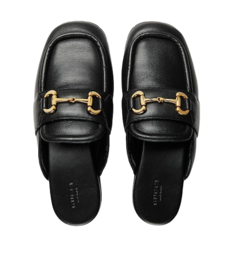 Gucci Airel Leather Horsebit Loafer Mules In Black