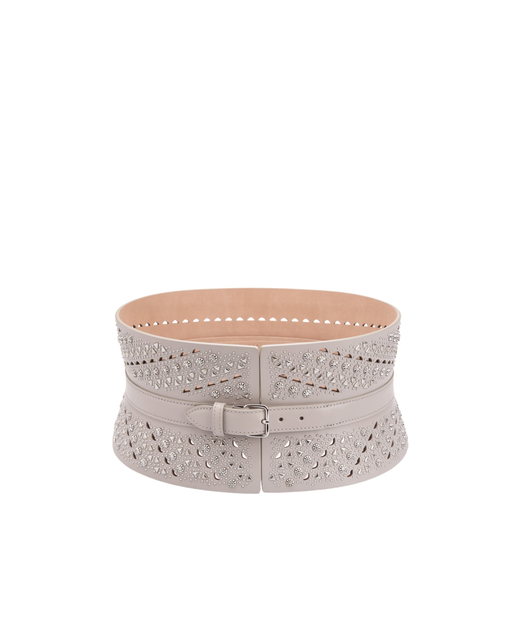 Alaïa Miniature Riveted Belt In Neutral