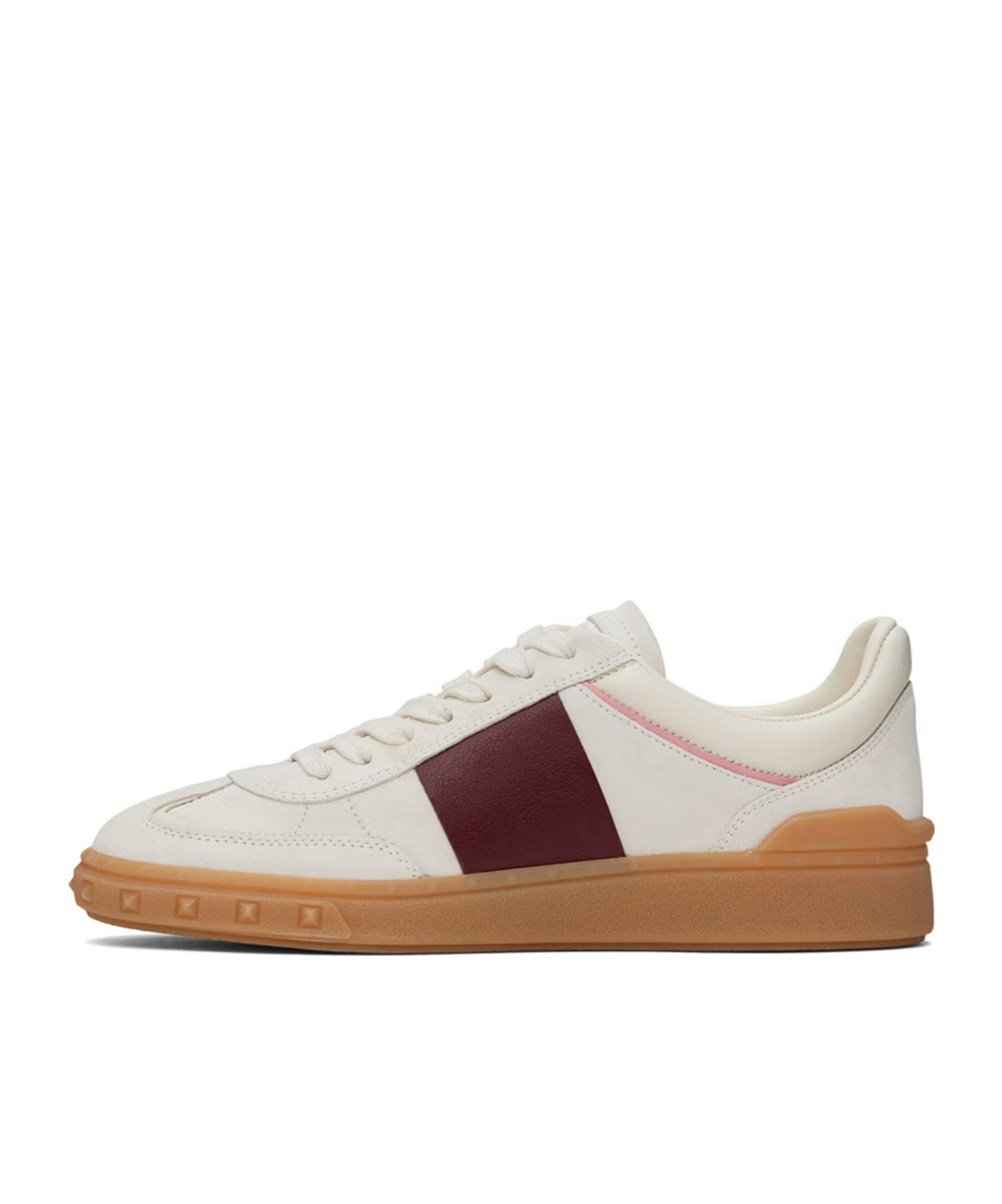 Valentino Garavani Rockstud Lace-up Sneakers In White