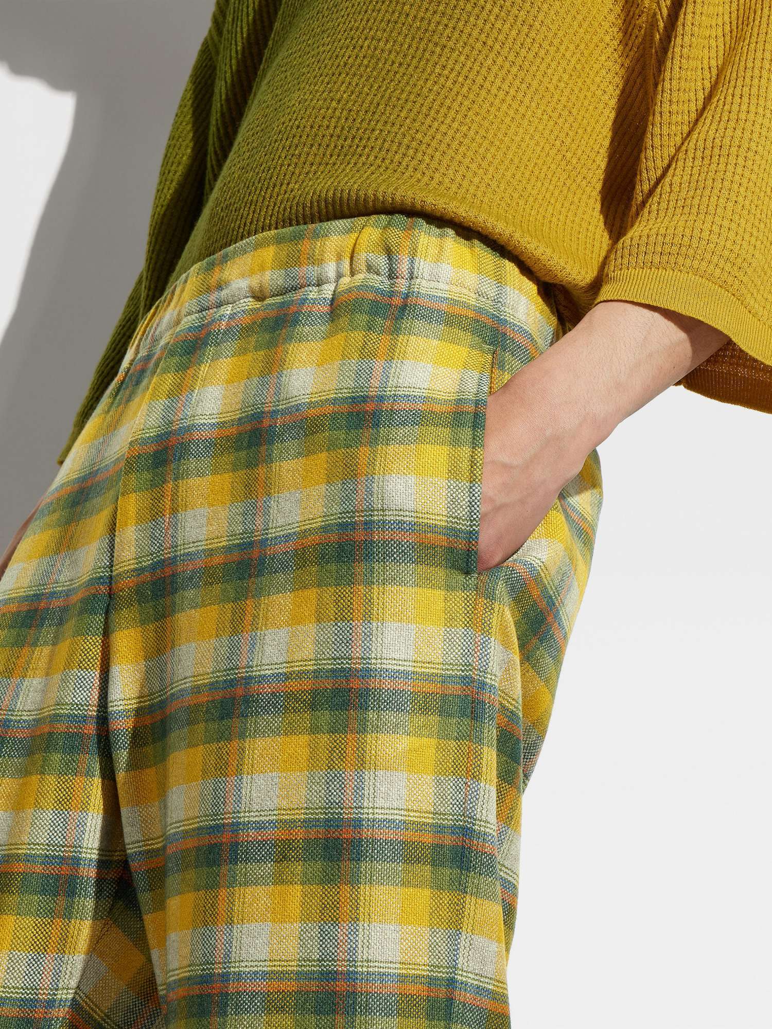 Shop Zegna Check-print Knitted Track Pants In Green