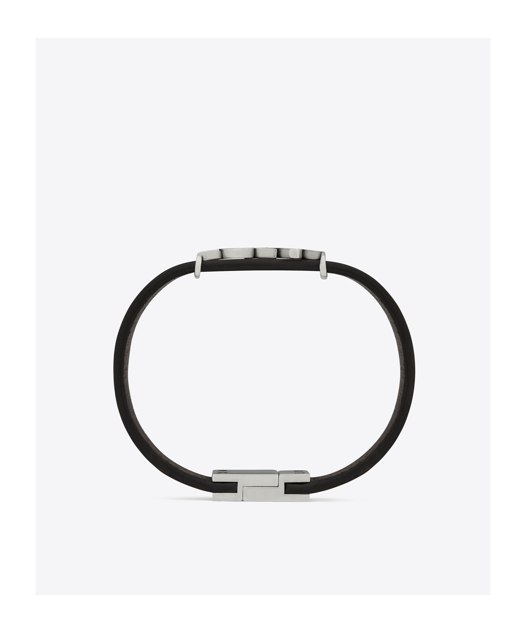 Saint Laurent Cassandre Bracelet In Leather In Yellow