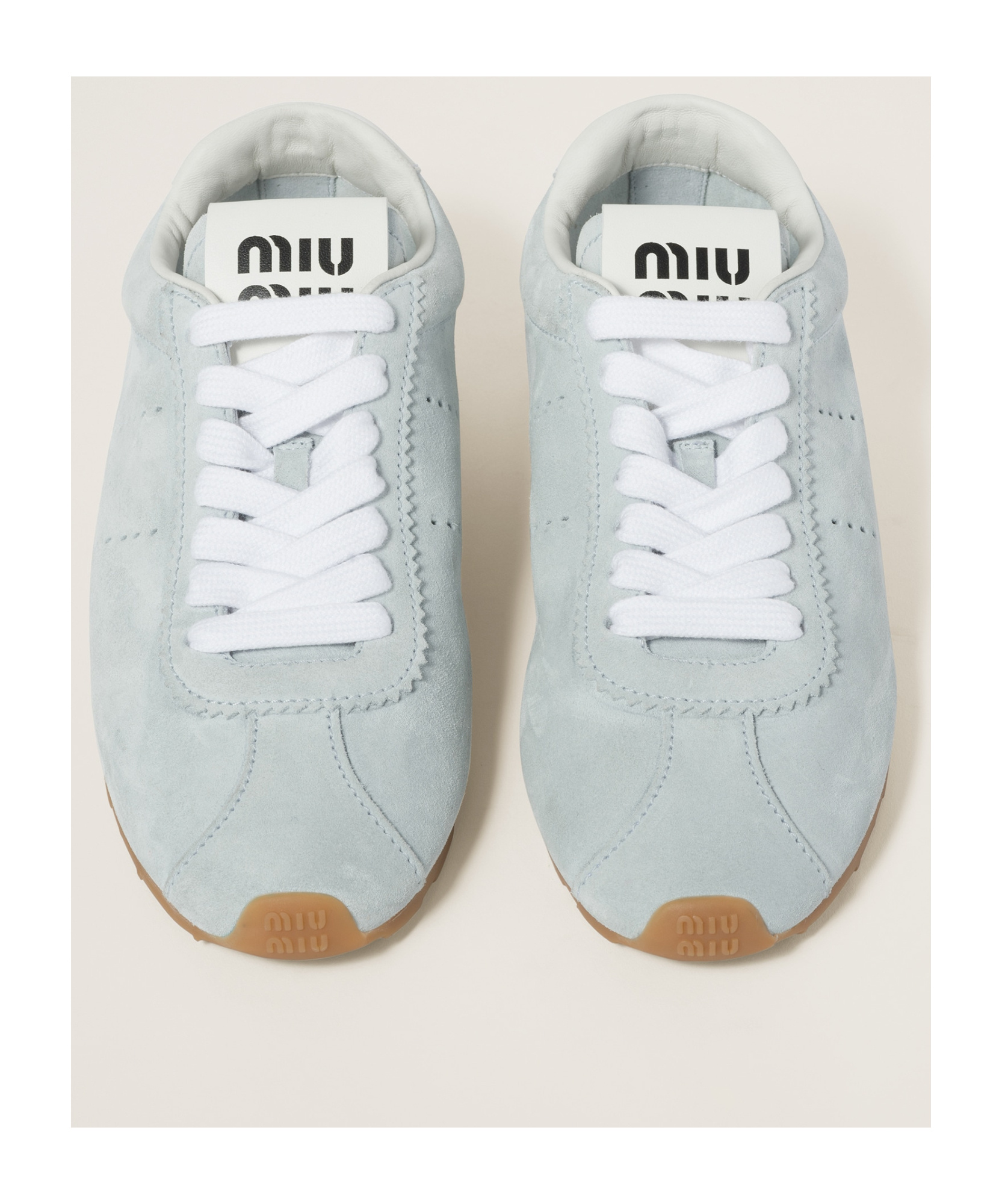 Miu Miu Suede Low-cut Casual Shoes In Gray