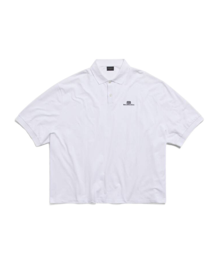 Balenciaga Bb Classic Short-sleeved Polo Shirt In White