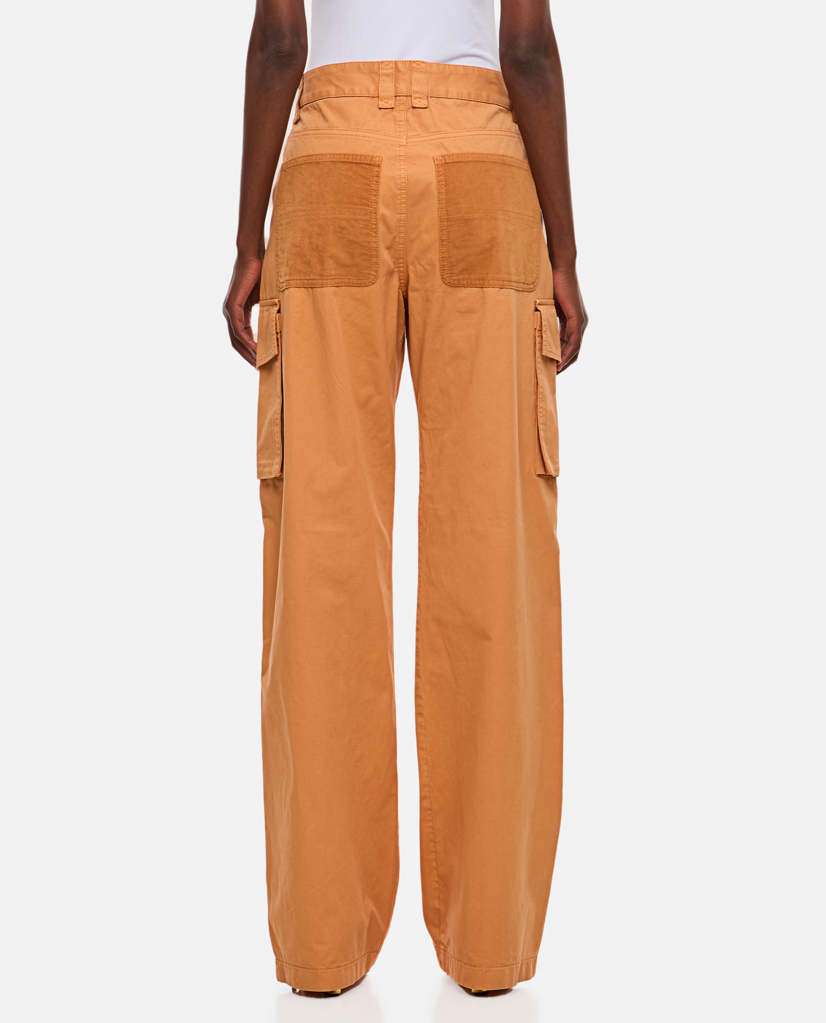 Stella Mccartney Beige Front Zip Cargo Pant In Brown