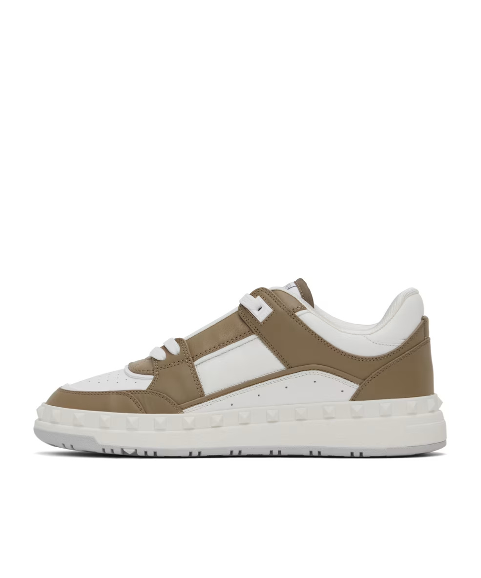 Valentino Freedots Leather Sneakers In White