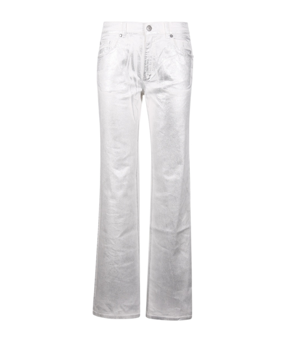 P.A.R.O.S.H METALLIC-FINISH MID-RISE JEANS 