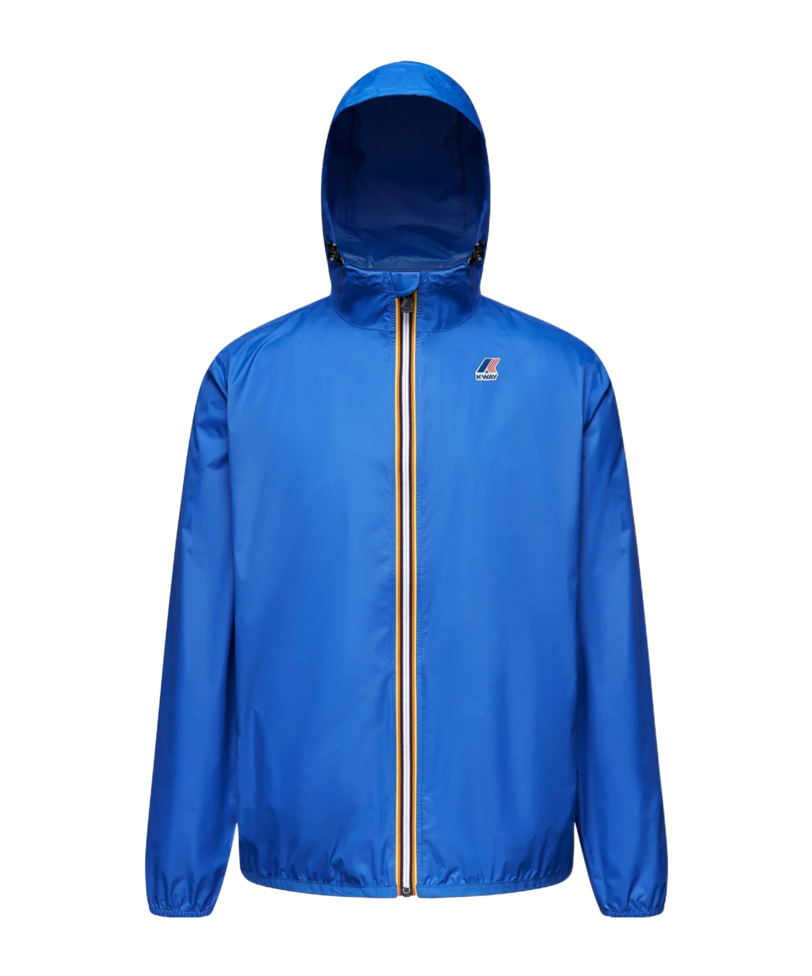 K-way Hooded Jacket With Adjustable Drawstring And Pockets In Blue