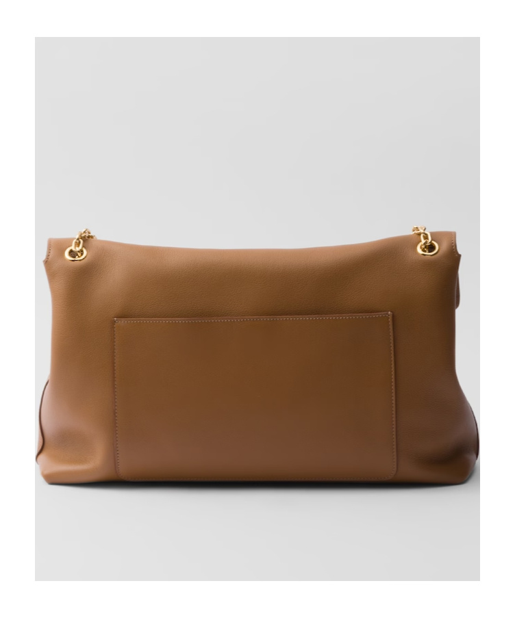 Prada Medium Leather Shoulder Bag In Brown