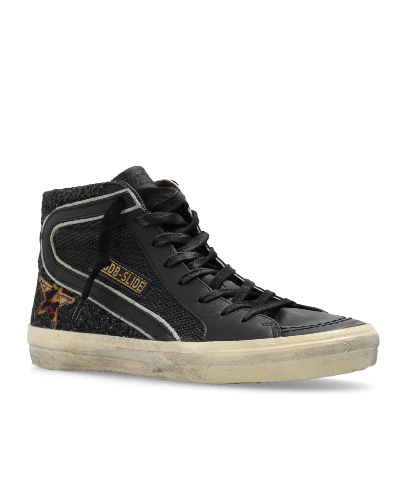 Golden Goose Slide High-top Sneakers In Black