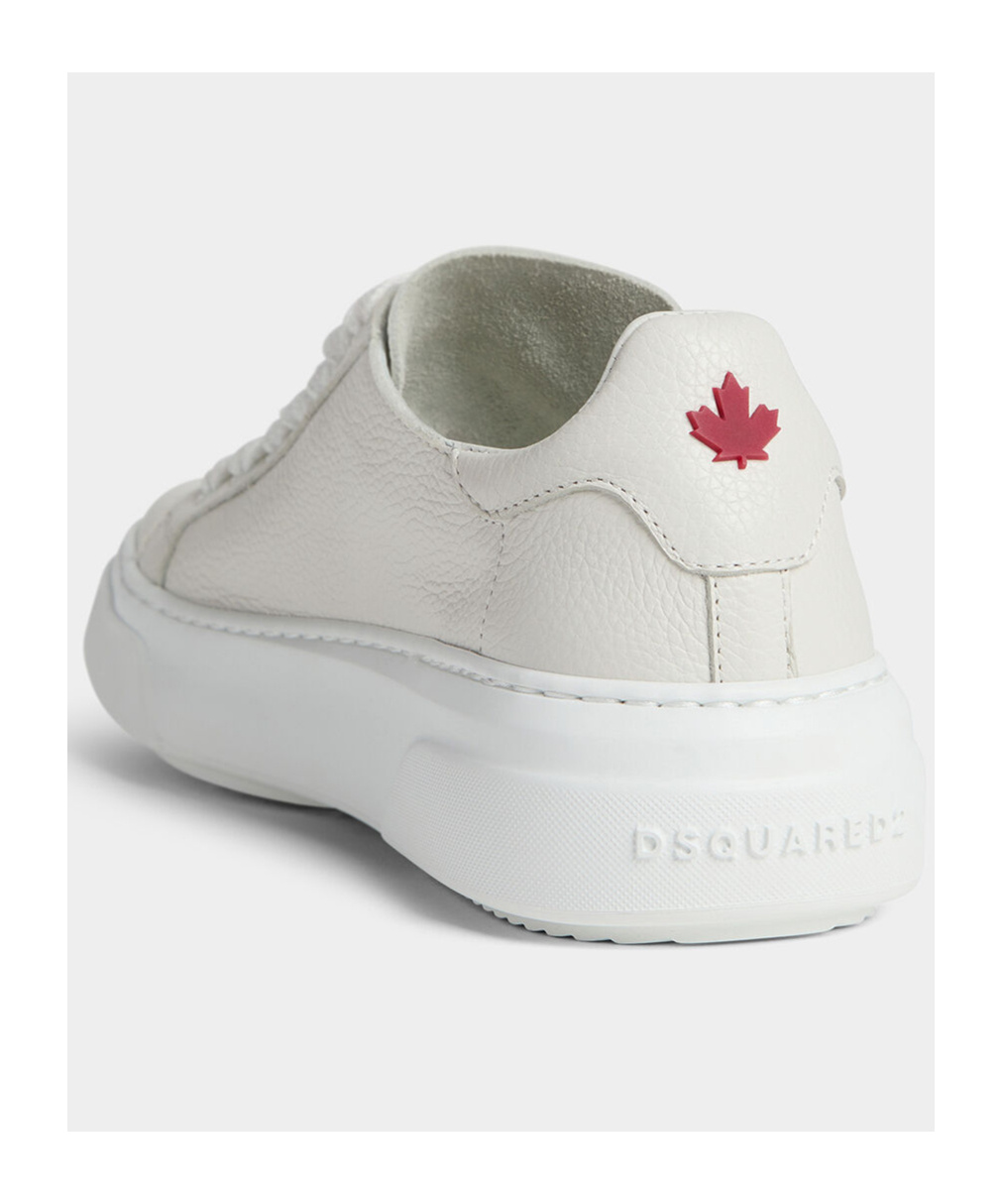 Shop Dsquared2 Logo-embossed Lace-up Sneakers In White