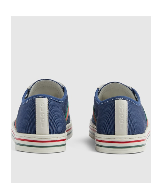 Gucci Logo-embossed Canvas Sneakers In Blue
