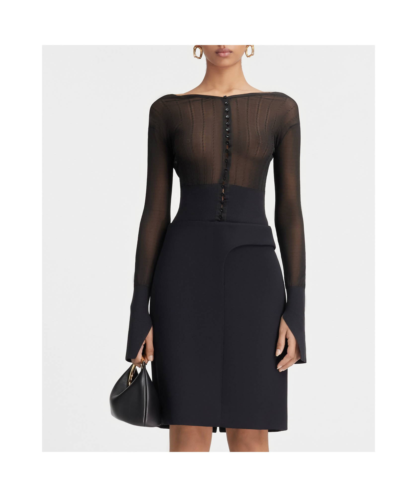 Jacquemus Transparent Cardigan In Black