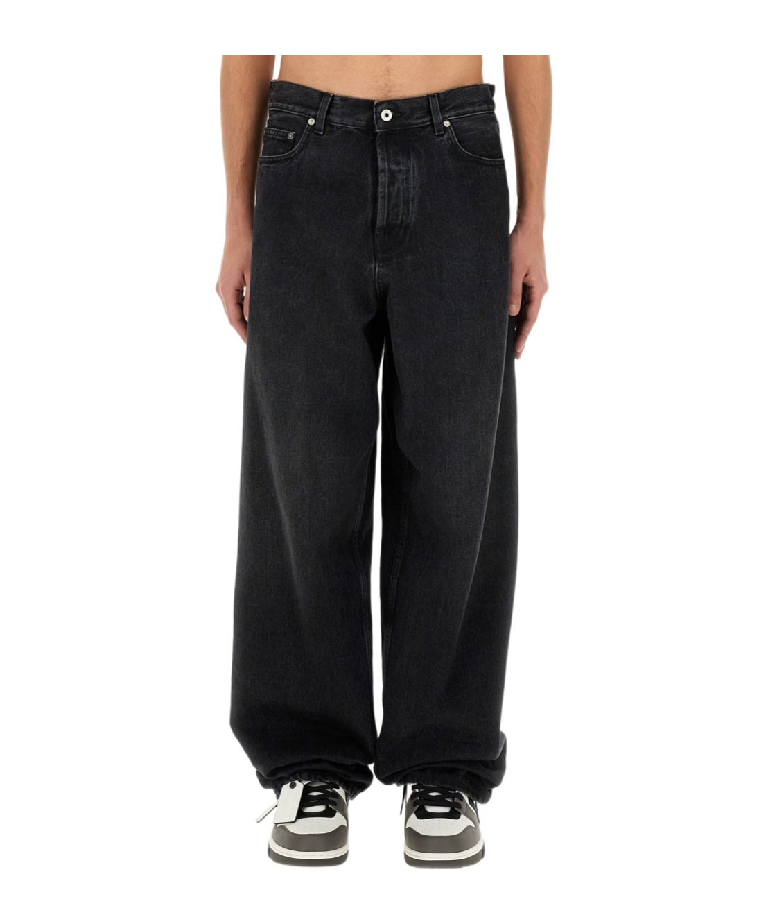 Off-white Wide Five-pocket Jeans With Spacious In Black