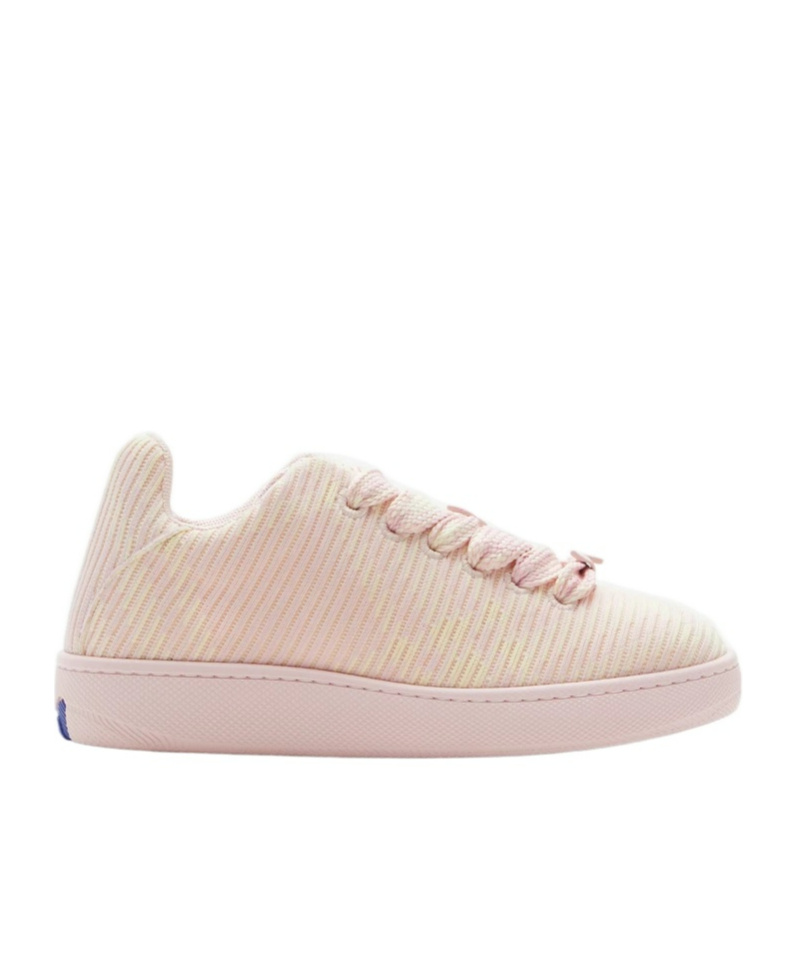 Burberry Embroidered Fabric Box Sneakers For Women In Nude