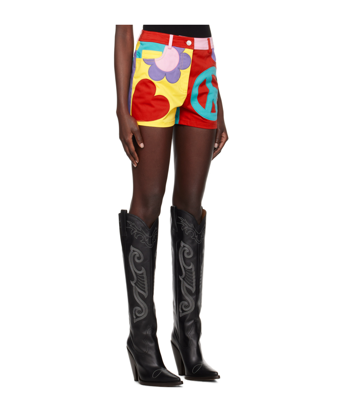 Moschino Cotton Shorts With Playful Floral Patterns In Multicolor