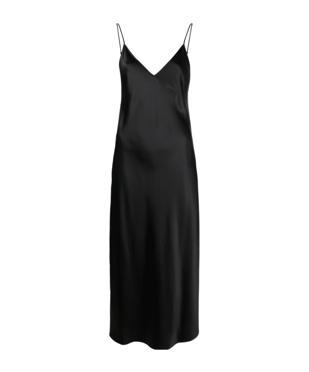 Joseph Womens Black Clea V-neck Silk Midi Dress