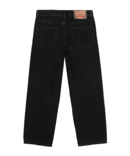 Diesel D-macro Mid-rise Straight-leg Jeans In Black