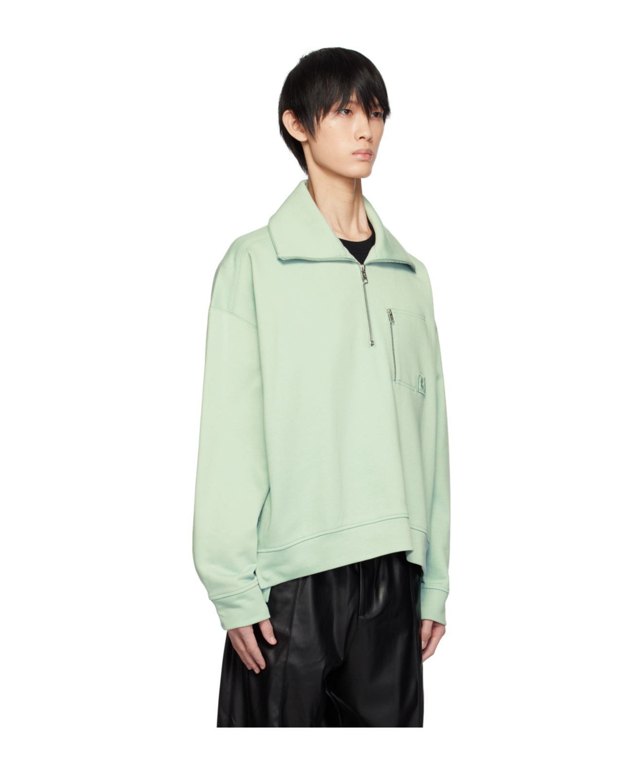 Shop Wooyoungmi Half-zipper Long-sleeved Hoodie In White