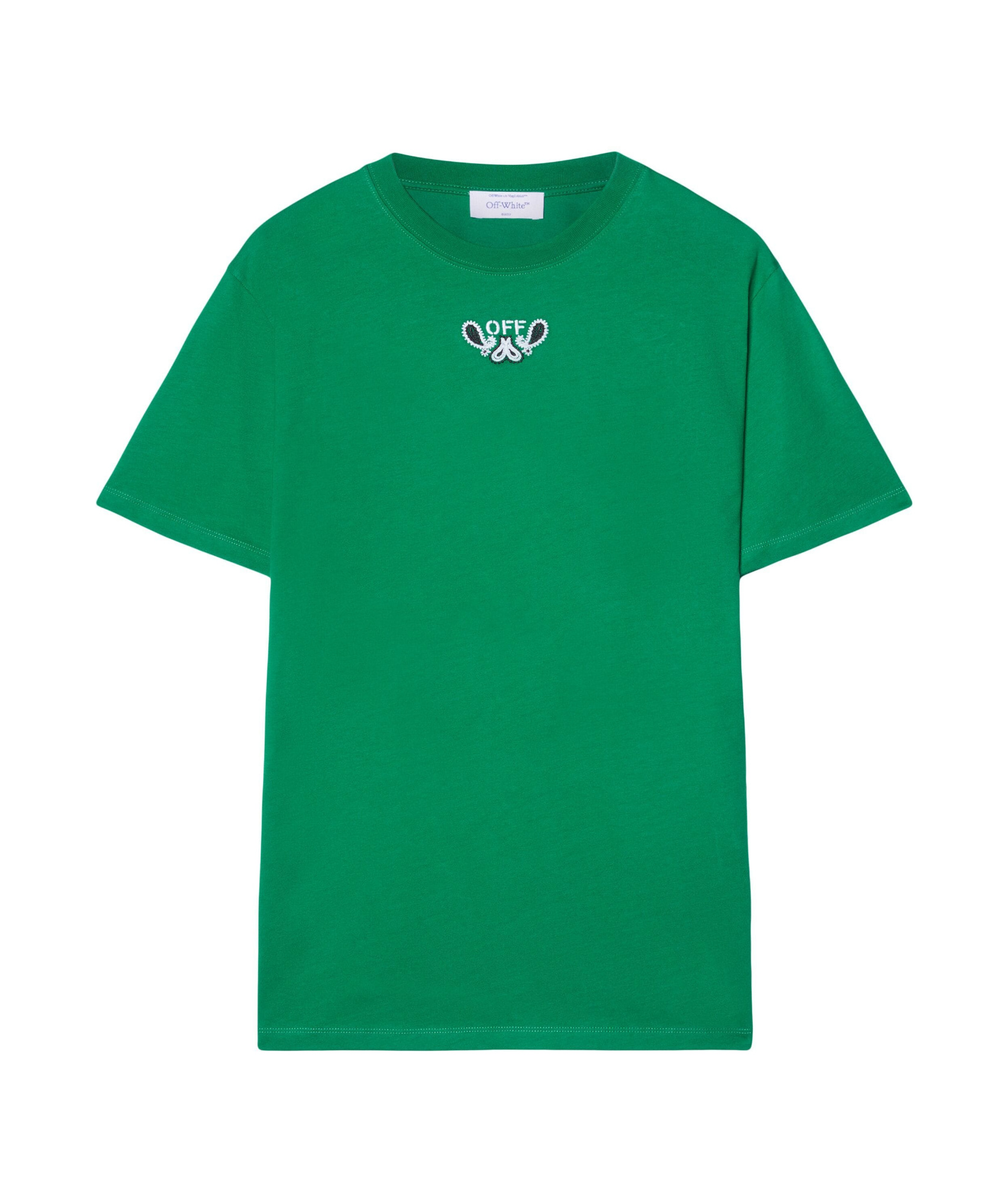 Off-white Skate-fir Bandana Embroidered T-shirt In Green