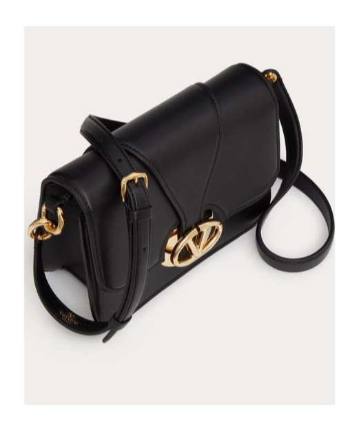 VALENTINO GARAVANI VLOGO O'CLOCK SMALL NAPPA LEATHER SHOULDER BAG WITH CHAIN