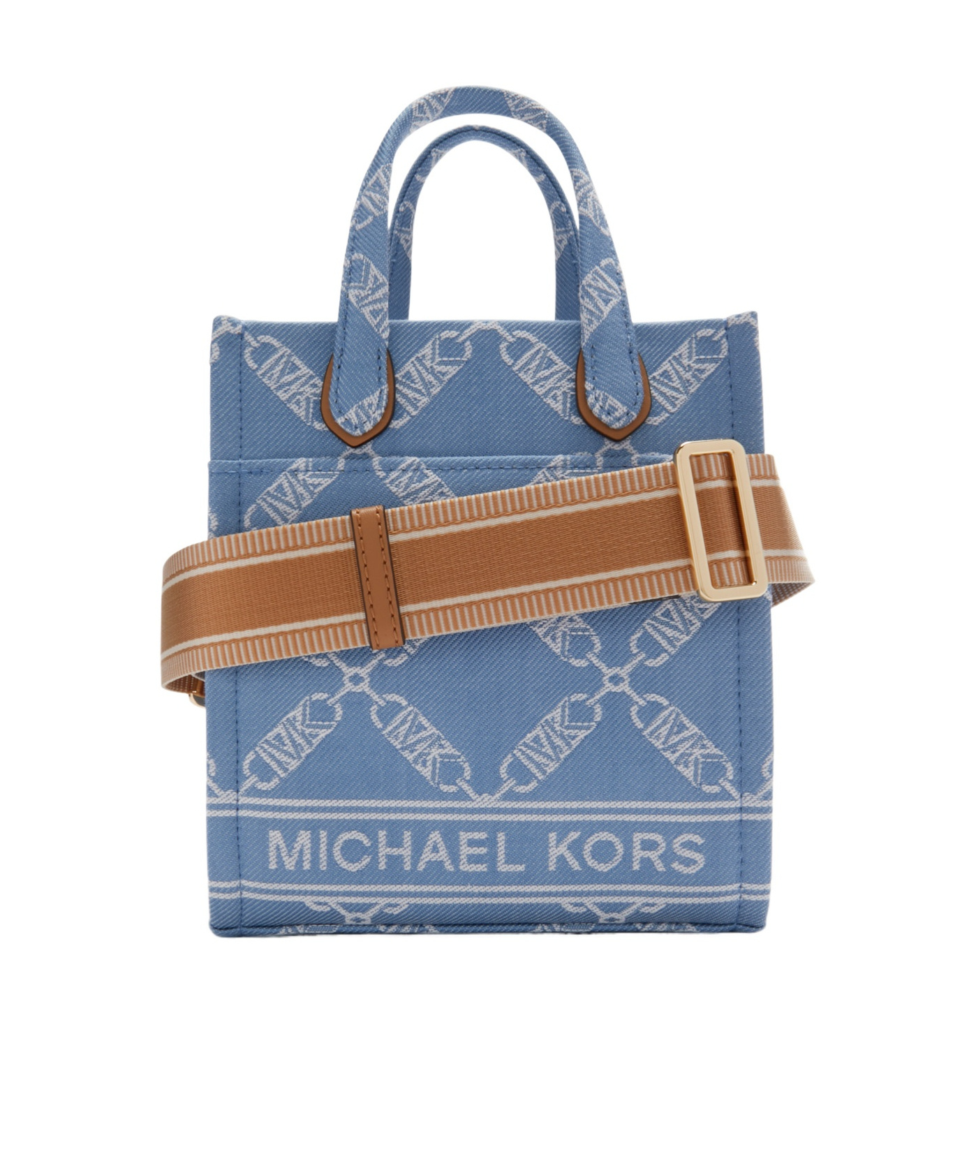 Shop Michael Kors Gigi Extra Small Denim Tote Bag In Blue