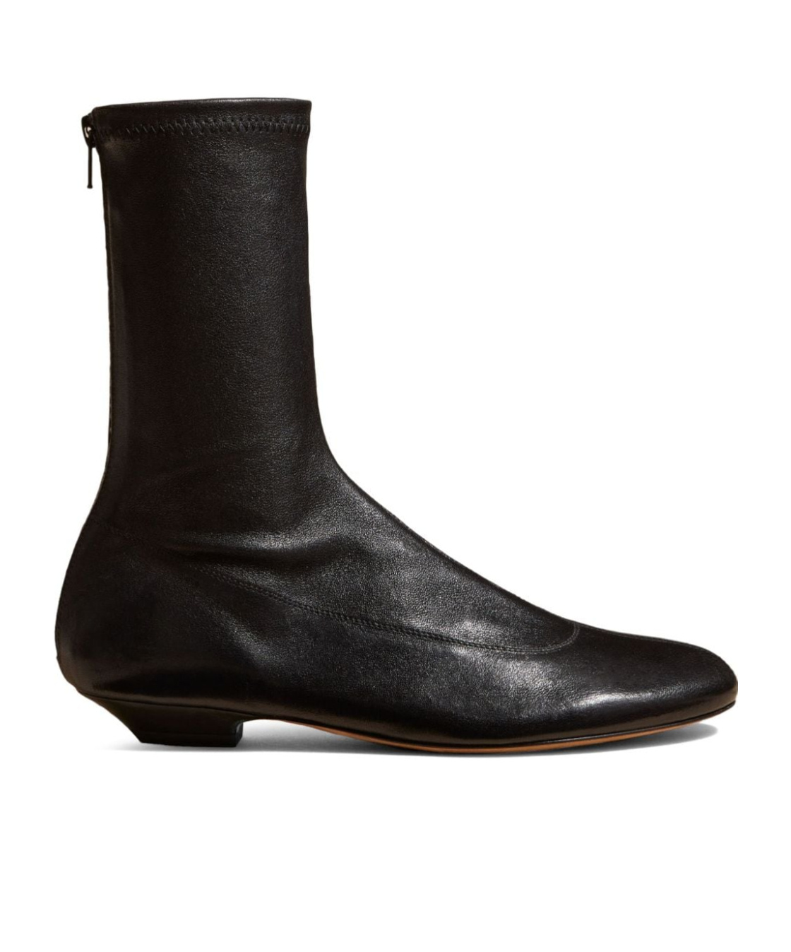 Khaite Apollo Leather Flat Ankle Boots In Black