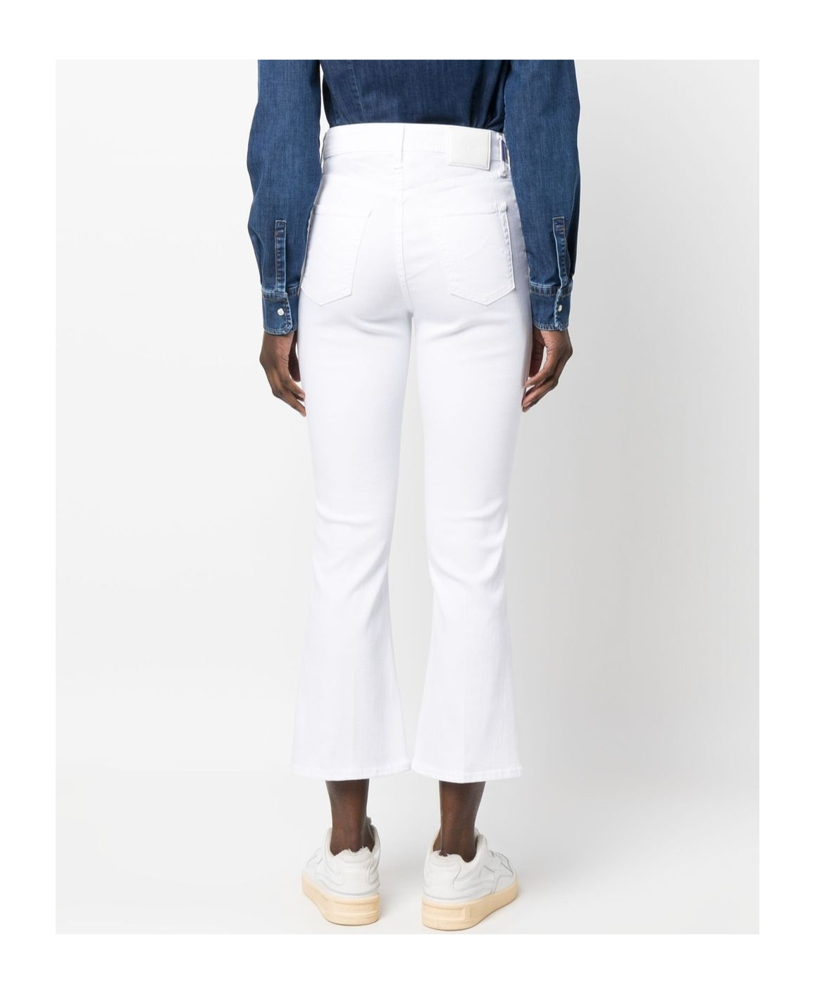 Jacob Cohen Flared Cropped-leg Jeans In White