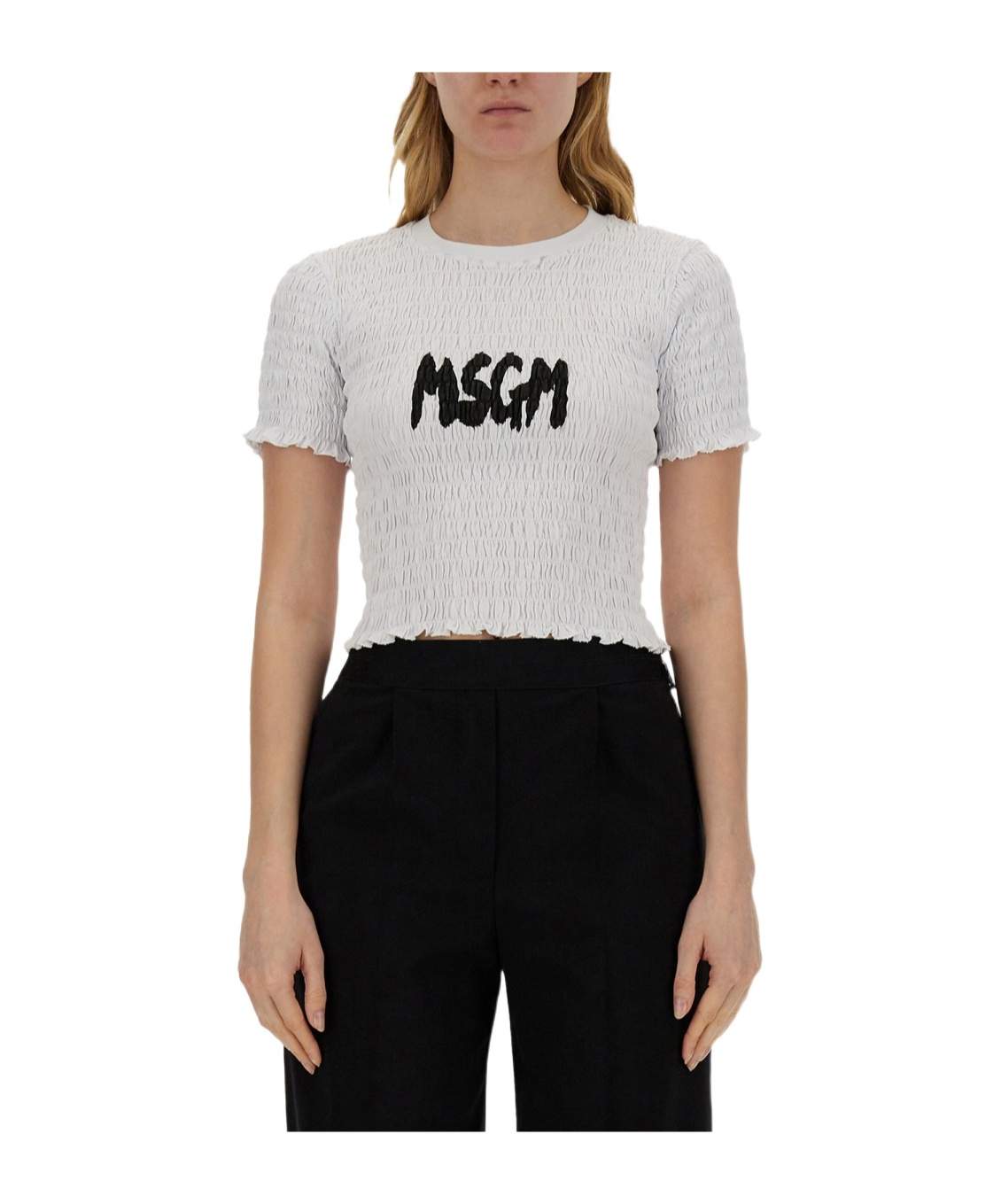 Msgm T-shirt With Logo In Black