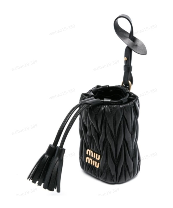 Miu Miu Mini Matelasse Quilted Shoulder Bag In Black