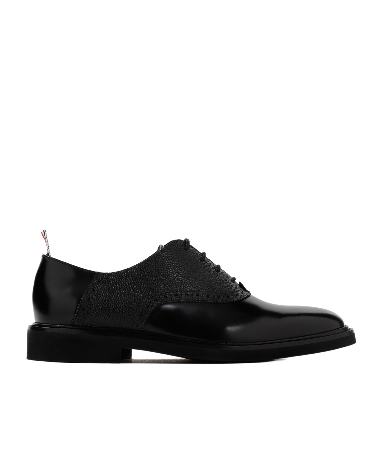 Thom Browne Logo-tag Leather Brogues In Black