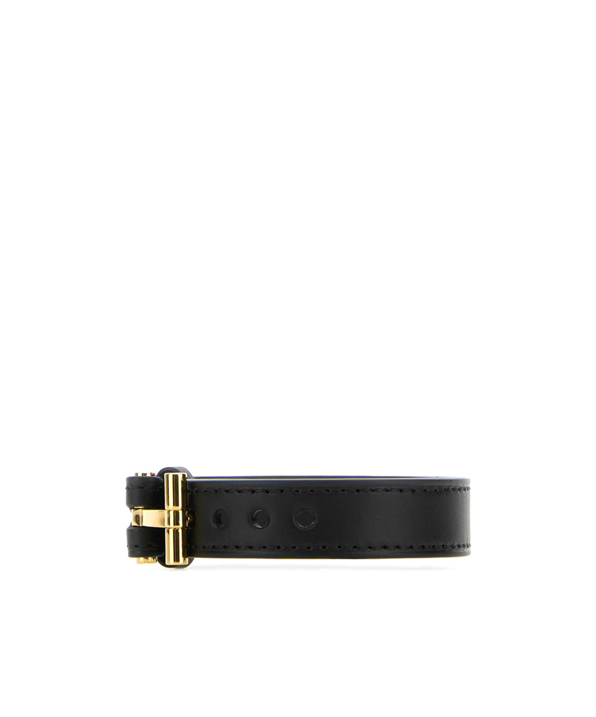 Tom Ford Bracciale In Pelle Con Chiusura T In Black
