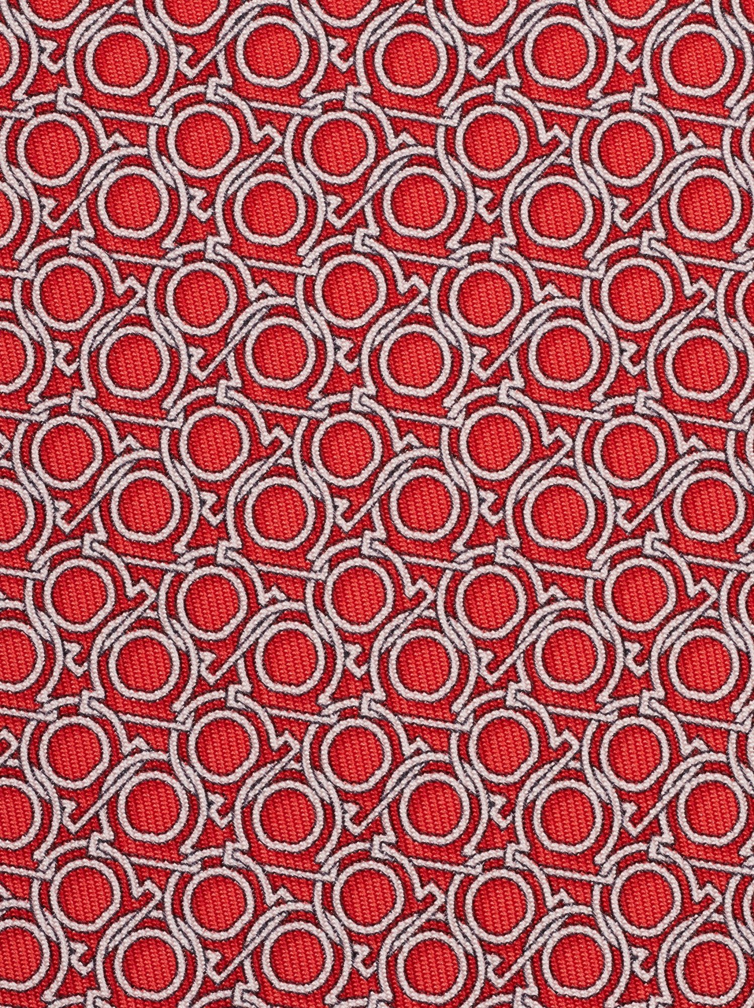 Ferragamo Printed Tie In Red