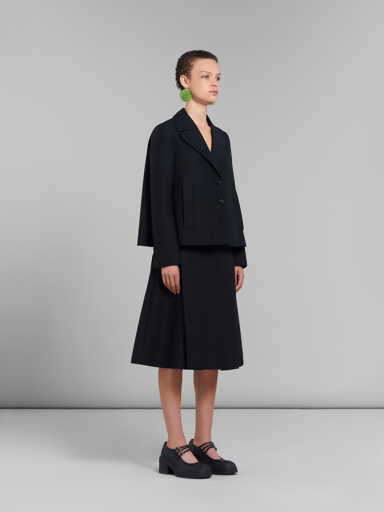 Marni A-line Cady Blazer In Black